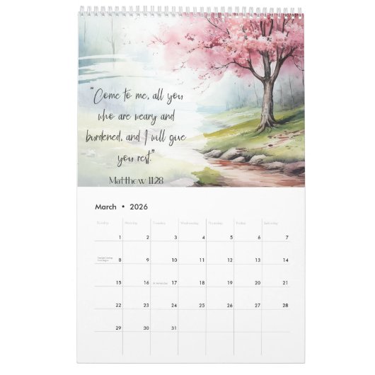 Positieve inspirerend motivatie bijbelteksten kalender (Mar 2026)