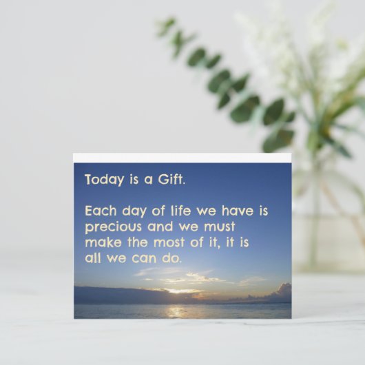 Positieve Inspirerend quote Briefkaart - vandaag (Staand voorkant)