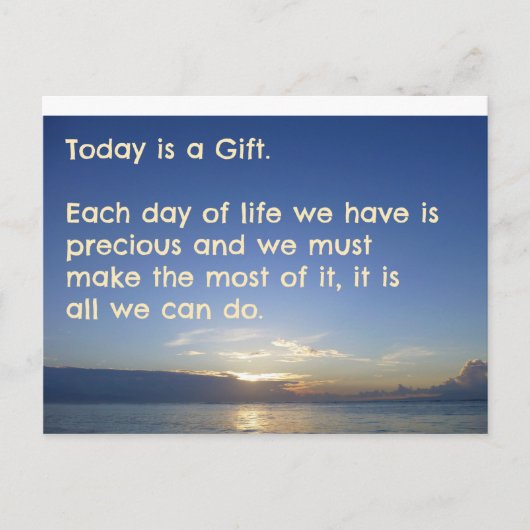 Positieve Inspirerend quote Briefkaart - vandaag (Voorkant)