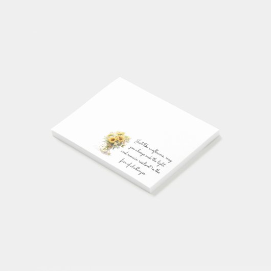 Positieve Inspirerend zonnebloem in een vaas Post-it® Notes (Schuin)