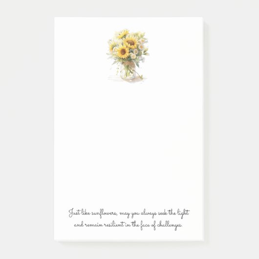 Positieve Inspirerend zonnebloem in een vaas post- Post-it® Notes (Voorkant)