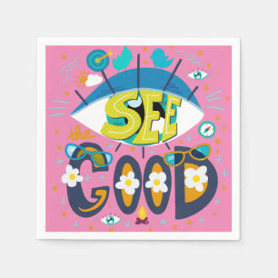 Positieve inspirerende quote levendig zomer roze  servet