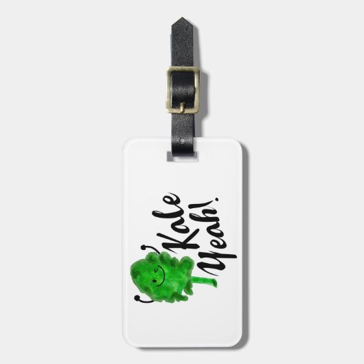 Positieve Kale Pun - Kale Ja! Bagagelabel (Voorkant verticaal)