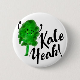 Positieve Kale Pun - Kale Ja! Ronde Button 5,7 Cm