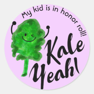Positieve Kale Pun - Kale Ja! Ronde Sticker