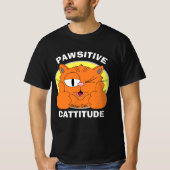 POSITIEVE KATTITUDE Positieve stand Señor Gato T-shirt (Voorkant)