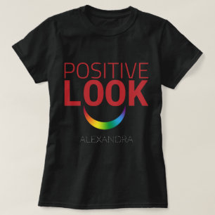 Positieve kijk op ogen glimlachen Rainbow Red GAY T-shirt