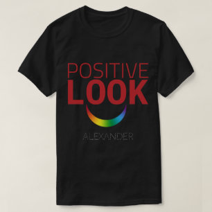 Positieve kijkglimlach rode regenboogfoto LGBT-naa T-shirt