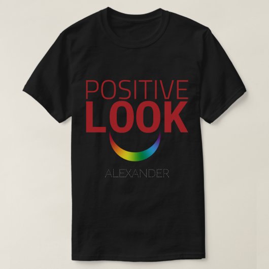 Positieve kijkglimlach rode regenboogfoto LGBT-naa T-shirt (Design voorkant)
