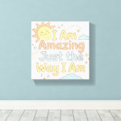 Positieve Kinderen Affirmatie Geweldig Precies Zoa Canvas Afdruk (Insitu (Houten vloer))