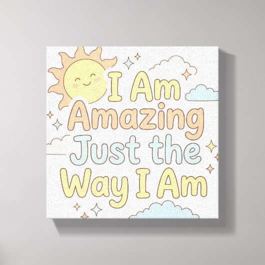 Positieve Kinderen Affirmatie Geweldig Precies Zoa Canvas Afdruk (Voorkant)