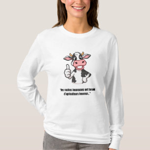 Positieve Koe – Grappig Cartoon T-shirt
