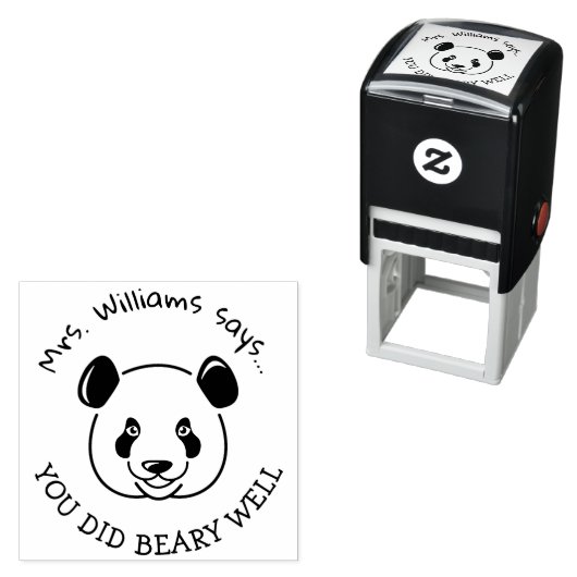 Positieve leraar Lof Panda Pun Pre Inked Stempel (In situ)