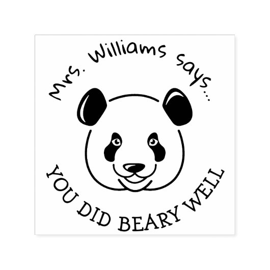 Positieve leraar Lof Panda Pun Pre Inked Stempel (Design)