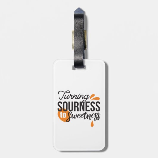Positieve levensboodschap - Van zuur naar zoet Bagagelabel (Achterkant verticaal)