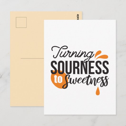 Positieve levensboodschap - Van zuur naar zoet Briefkaart (Voorkant / Achterkant)