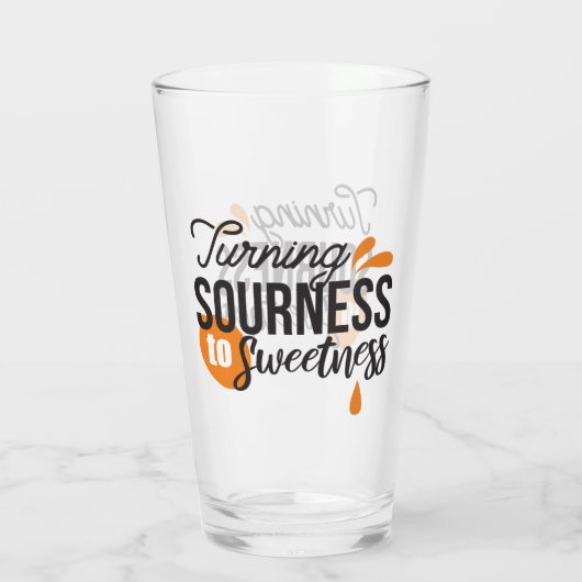 Positieve levensboodschap - Van zuur naar zoet Glas (Achterkant)