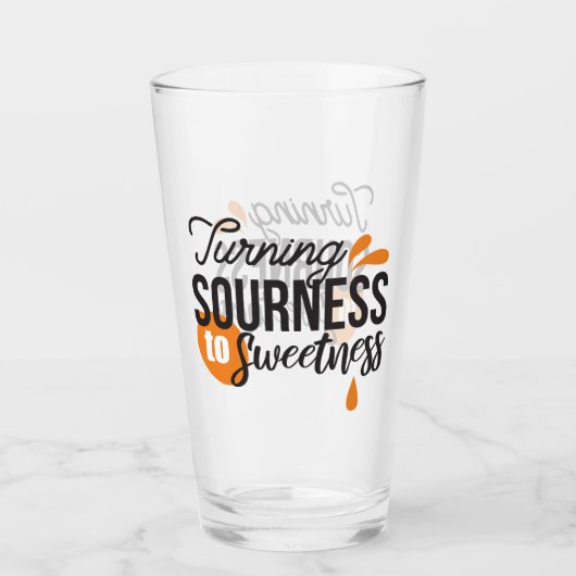 Positieve levensboodschap - Van zuur naar zoet Glas (Voorkant)