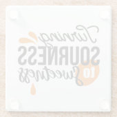 Positieve levensboodschap - Van zuur naar zoet Glazen Onderzetter (Achterkant)