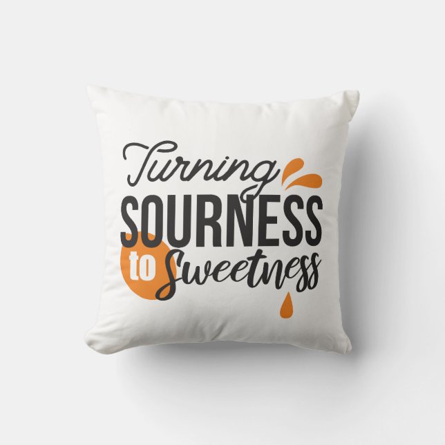 Positieve levensboodschap - Van zuur naar zoet Kussen (Voorkant)