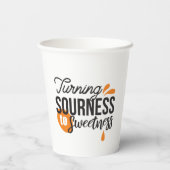Positieve levensboodschap - Van zuur naar zoet Papieren Bekers (Achterkant)