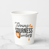 Positieve levensboodschap - Van zuur naar zoet Papieren Bekers (Voorkant)