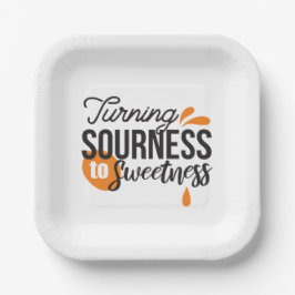 Positieve levensboodschap - Van zuur naar zoet Papieren Bordje