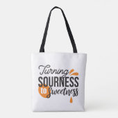 Positieve levensboodschap - Van zuur naar zoet Tote Bag (Achterkant)