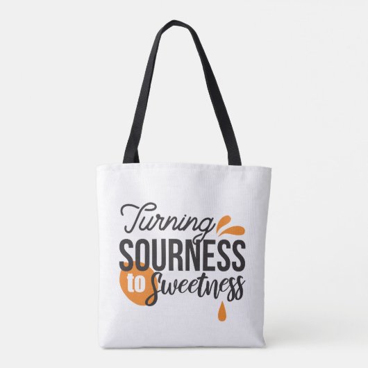Positieve levensboodschap - Van zuur naar zoet Tote Bag (Achterkant)