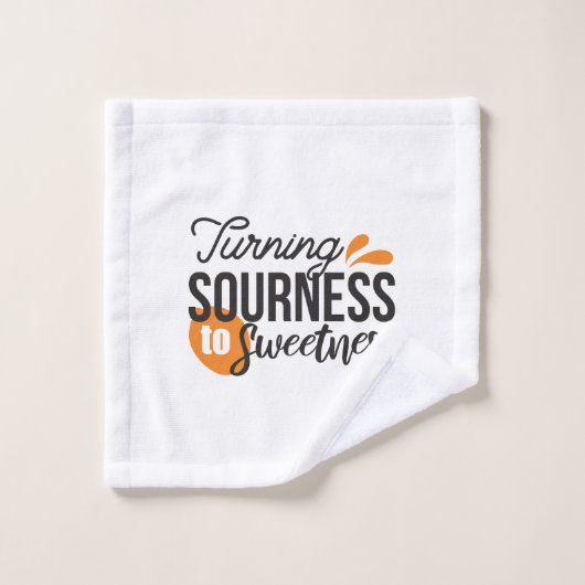 Positieve levensboodschap - Van zuur naar zoet Washandje (Wasdoekje)