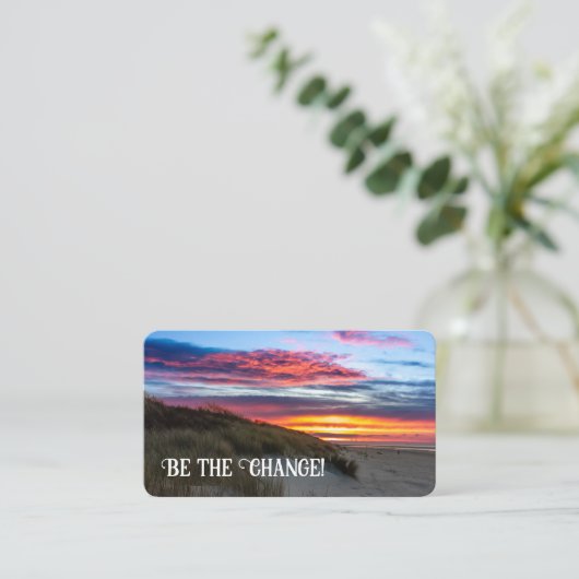 Positieve levenshouding motivatie quotecoaching visitekaartje (Staand voorkant)