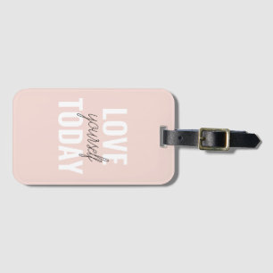  Positieve liefde vandaag uzelf Pastel Pink Quote  Bagagelabel