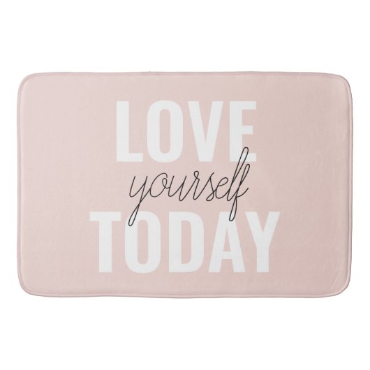 Positieve liefde vandaag uzelf - Pastel roze prijs Badmat (Voorkant)