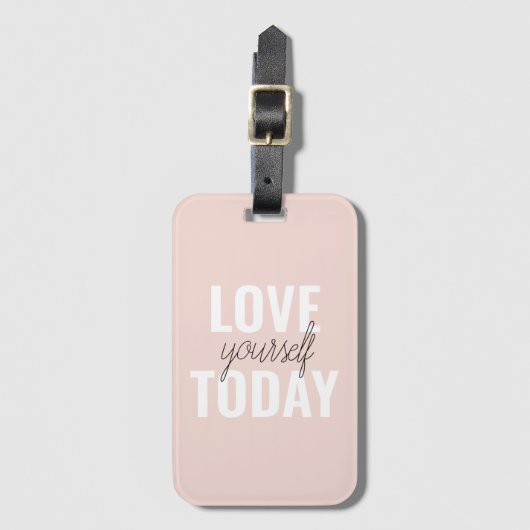 Positieve liefde vandaag uzelf - Pastel roze prijs Bagagelabel (Voorkant (verticaal))