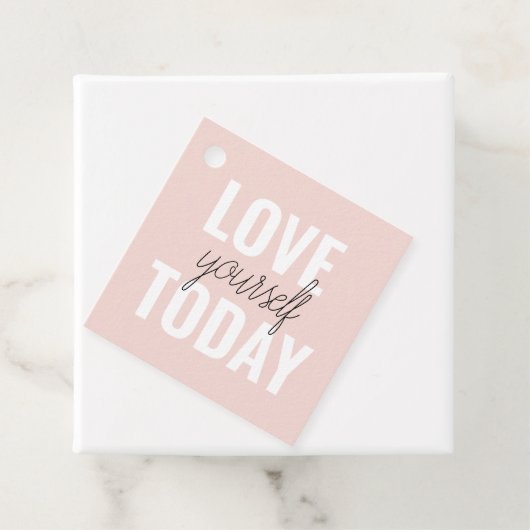 Positieve liefde vandaag uzelf - Pastel roze prijs Bedankjes Labels (In situ)