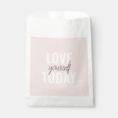 Positieve liefde vandaag uzelf - Pastel roze prijs Bedankzakje (Voorkant)