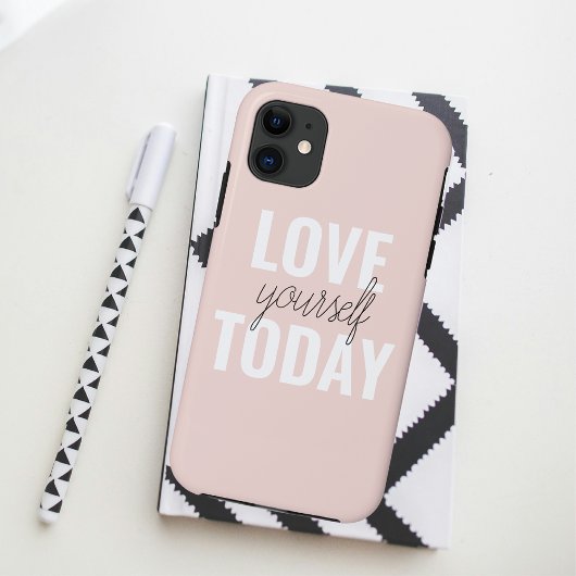Positieve liefde vandaag uzelf - Pastel roze prijs Case-Mate iPhone Case