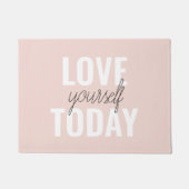 Positieve liefde vandaag uzelf - Pastel roze prijs Deurmat (Voorkant)