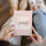 Positieve liefde vandaag uzelf - Pastel roze prijs Feestdagenkaart<br><div class="desc">Positieve liefde vandaag uzelf - Pastel roze prijsopgave</div>