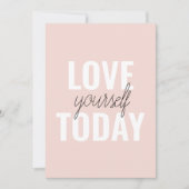 Positieve liefde vandaag uzelf - Pastel roze prijs Feestdagenkaart (Voorkant)