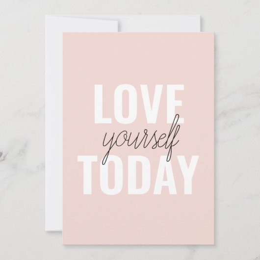Positieve liefde vandaag uzelf - Pastel roze prijs Feestdagenkaart (Voorkant)