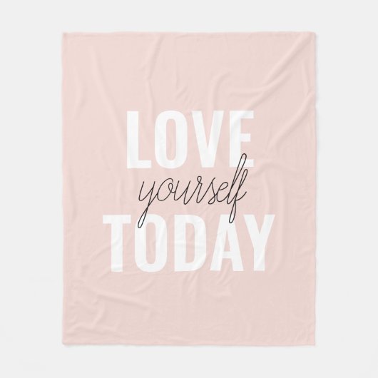 Positieve liefde vandaag uzelf - Pastel roze prijs Fleece Deken (Voorkant)