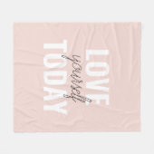 Positieve liefde vandaag uzelf - Pastel roze prijs Fleece Deken (Voorkant (Horizontaal))