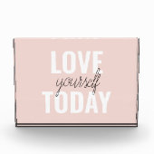 Positieve liefde vandaag uzelf - Pastel roze prijs Fotoblokken (Voorkant)