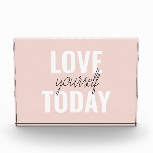 Positieve liefde vandaag uzelf - Pastel roze prijs Fotoblokken (Voorkant)