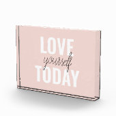 Positieve liefde vandaag uzelf - Pastel roze prijs Fotoblokken (Rechts)