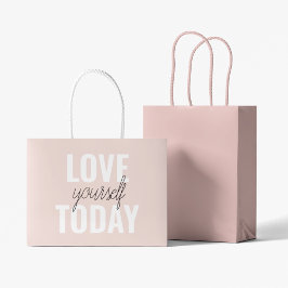 Positieve liefde vandaag uzelf - Pastel roze prijs Groot Cadeauzakje
