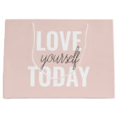 Positieve liefde vandaag uzelf - Pastel roze prijs Groot Cadeauzakje (Voorkant)
