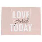 Positieve liefde vandaag uzelf - Pastel roze prijs Groot Cadeauzakje (Achterkant)