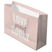Positieve liefde vandaag uzelf - Pastel roze prijs Groot Cadeauzakje (Voorkant Gekanteld)